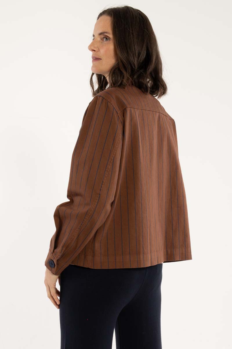Daneprairie Stretch Canvas Jacket Brown/Dk Navy