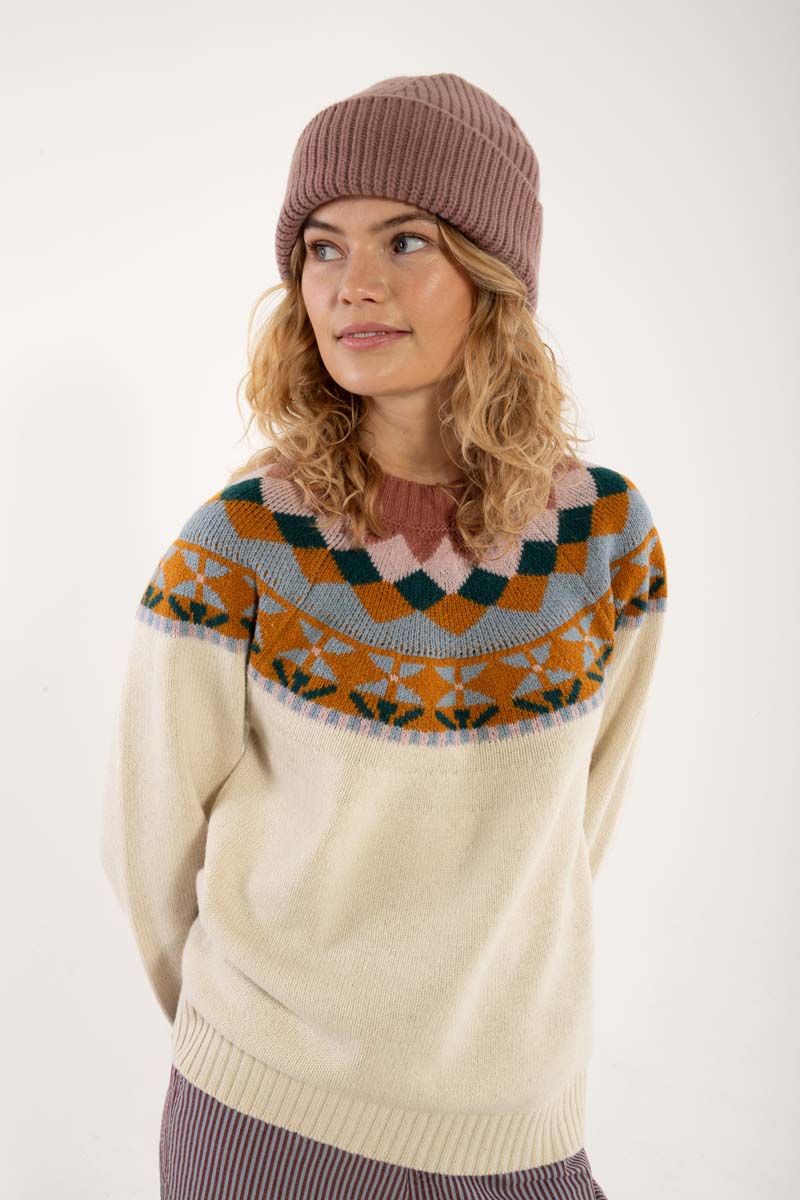 Uld Strik sweater med mønster