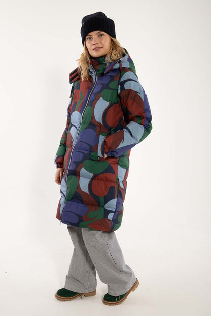 Daneget Down Winter Coat AOP Blue Purple TROPS