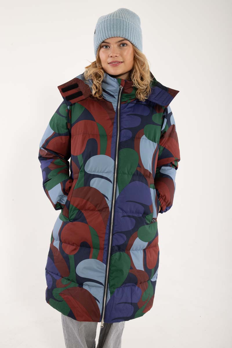 Daneget Down Winter Coat AOP Blue Purple TROPS