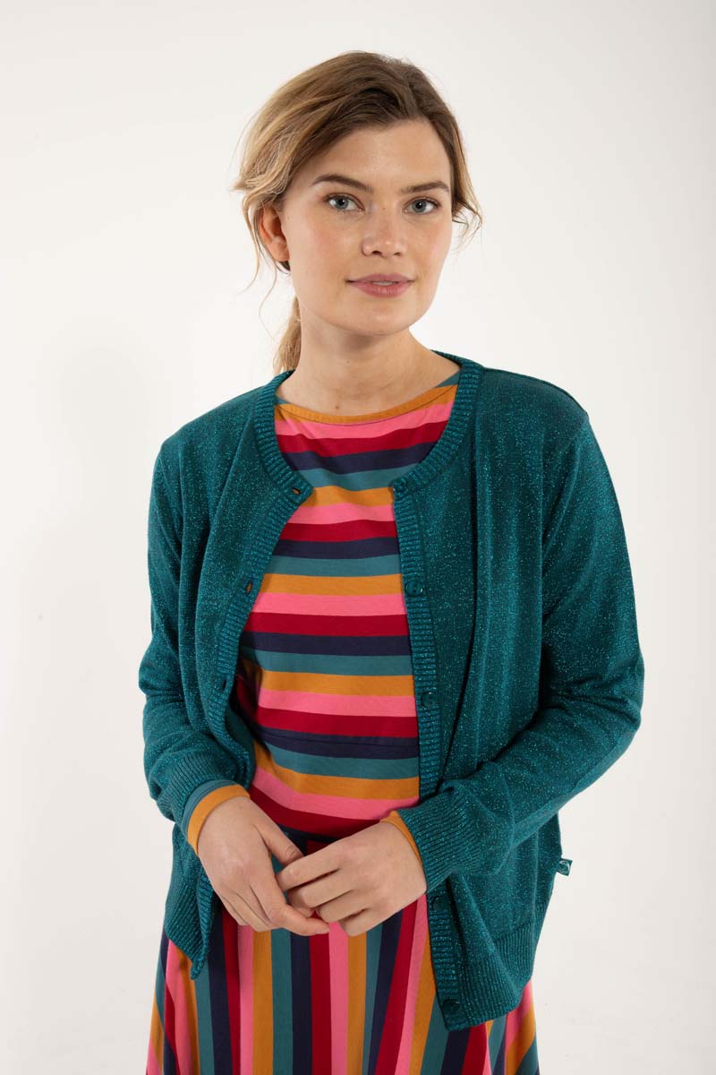 Danesaga Glitter Cardigan Dk Slate
