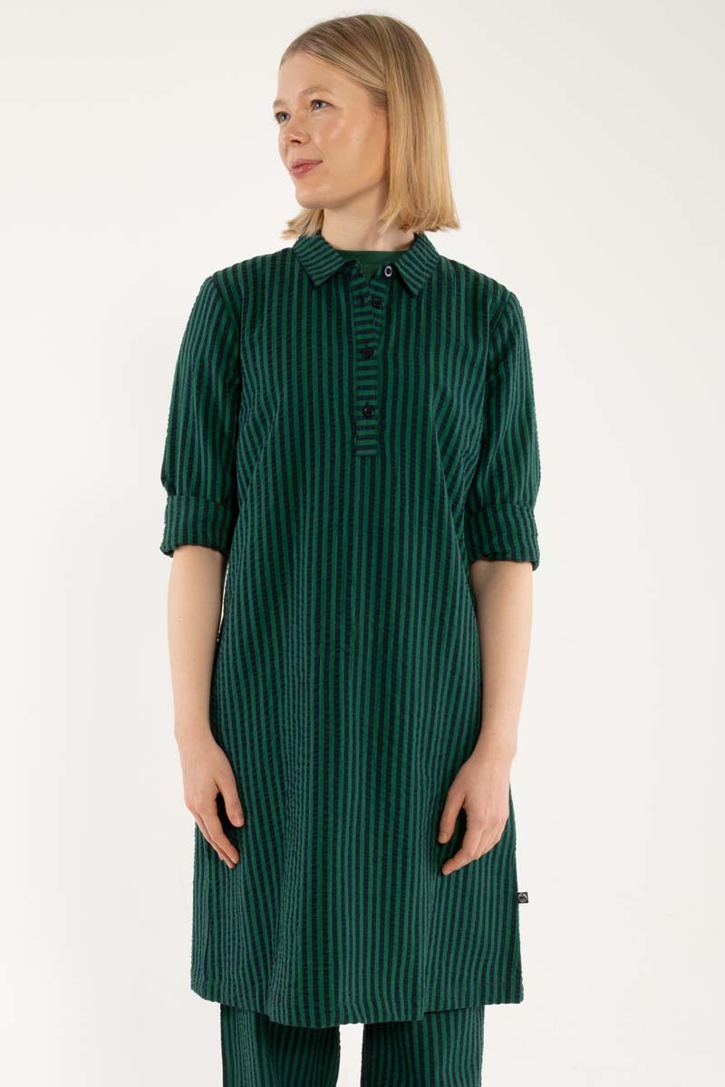 Danecarnation Seersucker Dress Dk Navy/Dk Pine