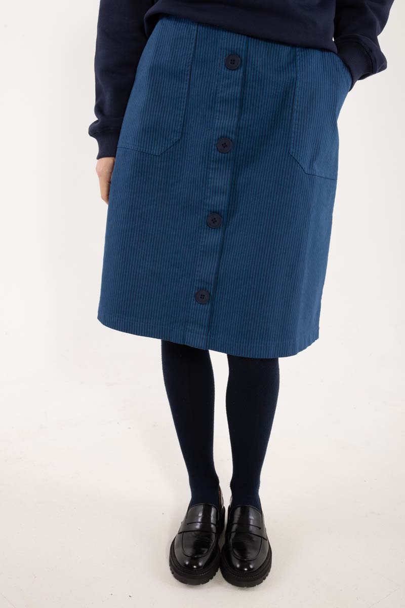 Danekage Stretch Canvas Skirt Warm Blue/Dk Navy