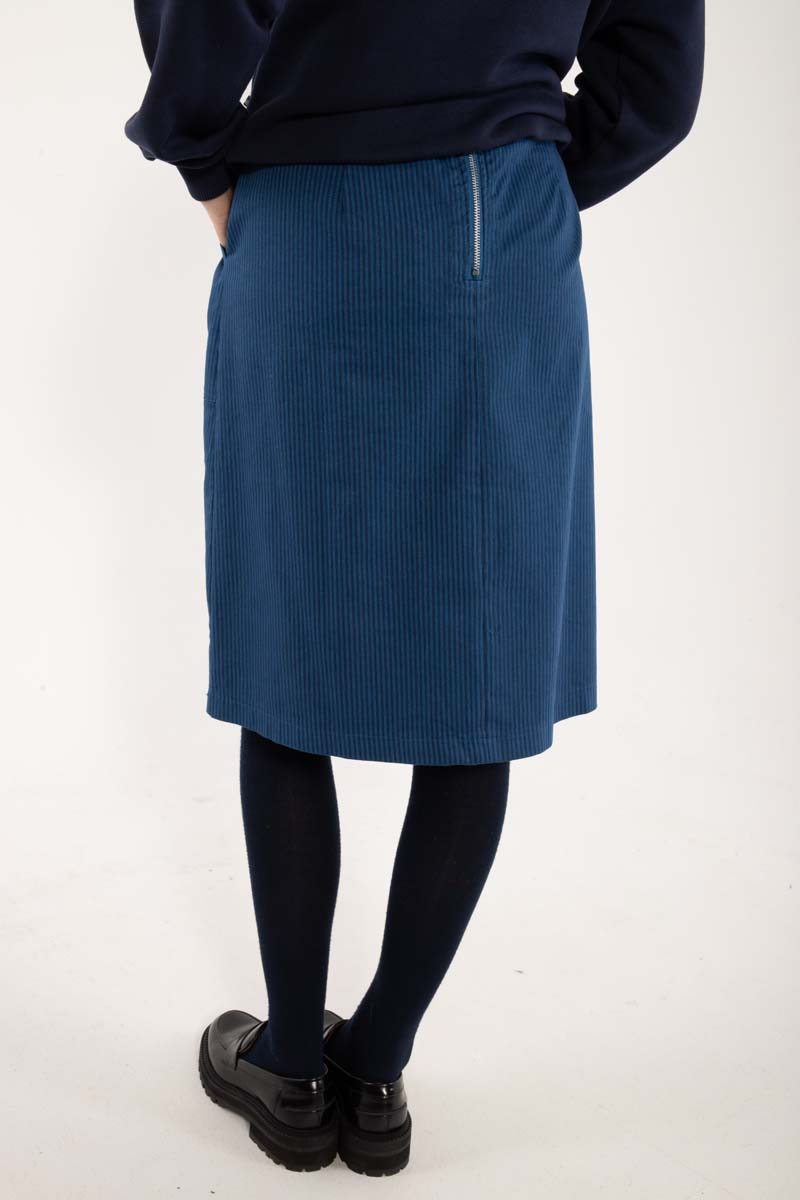 Danekage Stretch Canvas Skirt Warm Blue/Dk Navy