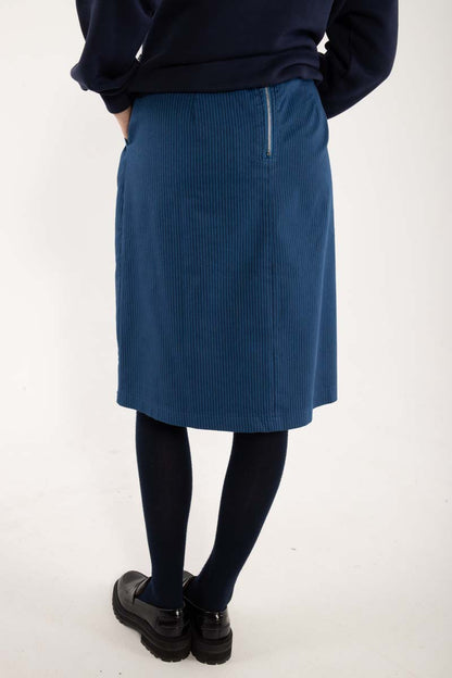 Danekage Stretch Canvas Skirt Warm Blue/Dk Navy