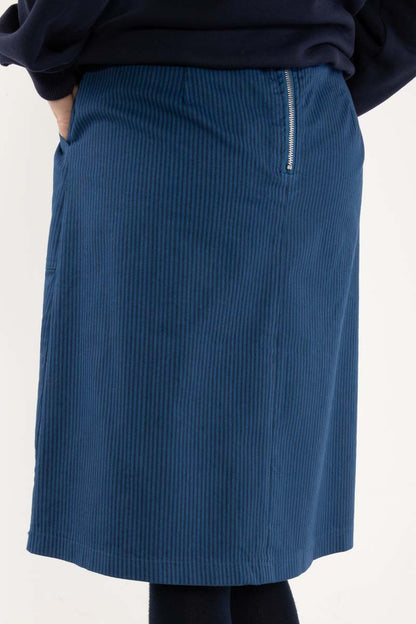 Danekage Stretch Canvas Skirt Warm Blue/Dk Navy