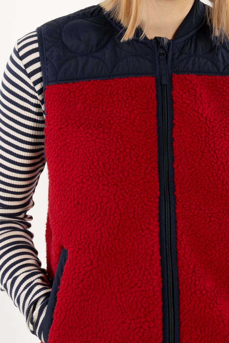 Danewalnut Fleece Bodywarmer Dk Navy/Dk Red