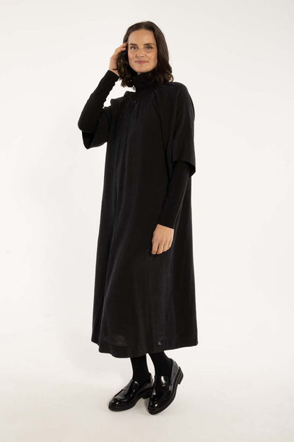 Danehostess Heavy Linen Dress Black