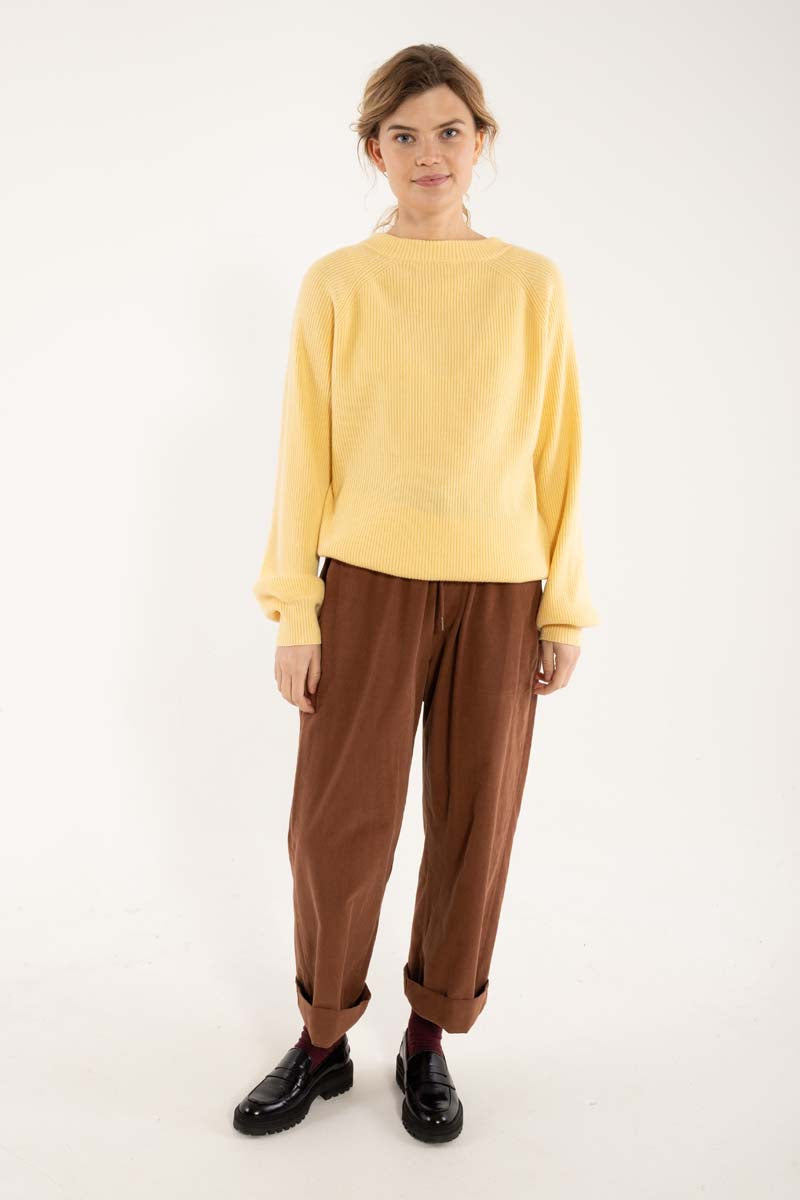 Danrelation Chunky Wool Sweater Soft Yellow 