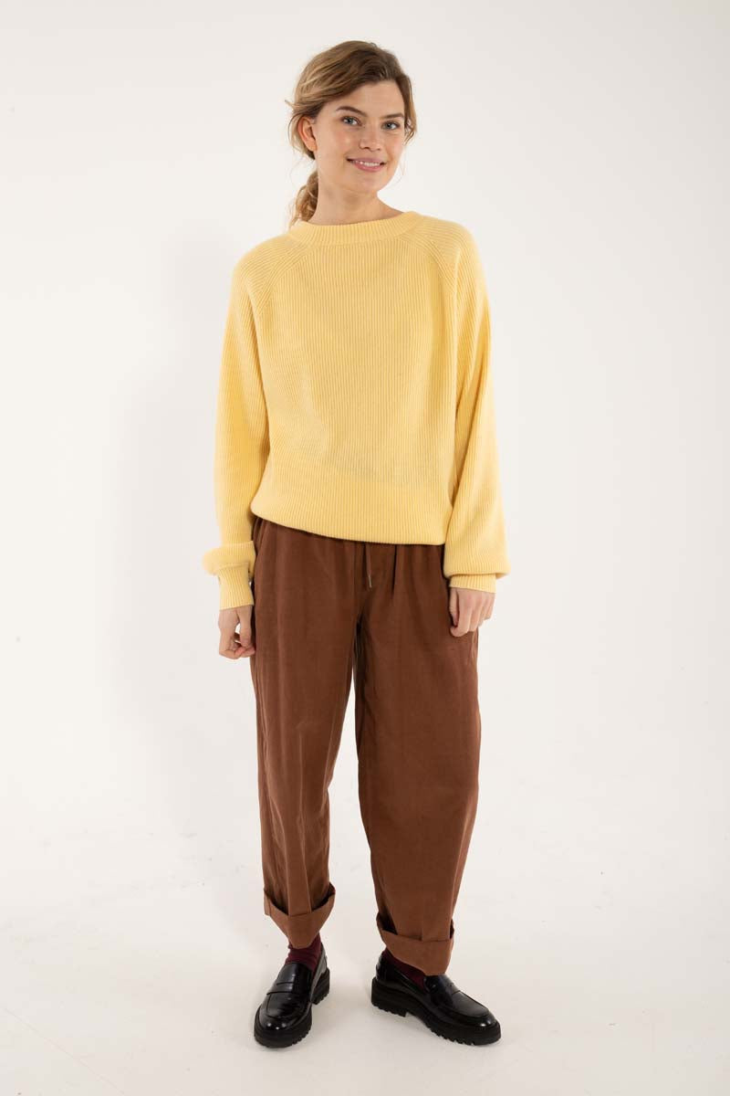 Danrelation Chunky Wool Sweater Soft Yellow 