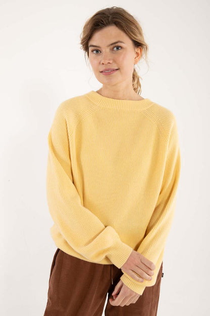 Danrelation Chunky Wool Sweater Soft Yellow 