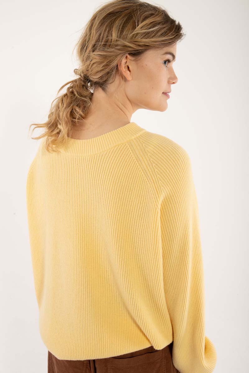 Danrelation Chunky Wool Sweater Soft Yellow 