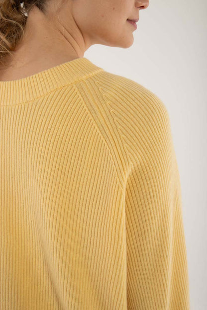 Danrelation Chunky Wool Sweater Soft Yellow 