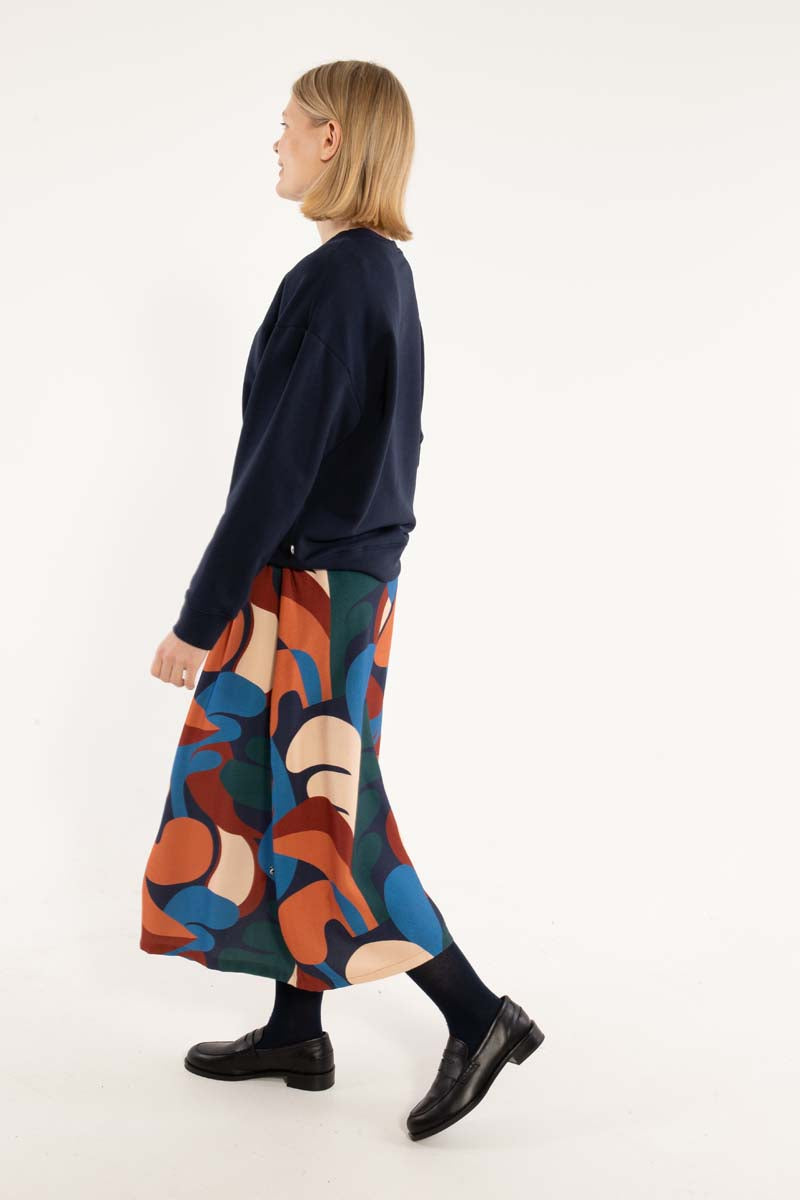 Daningrid Heavy Viscose Skirt Warm Blue TROPS