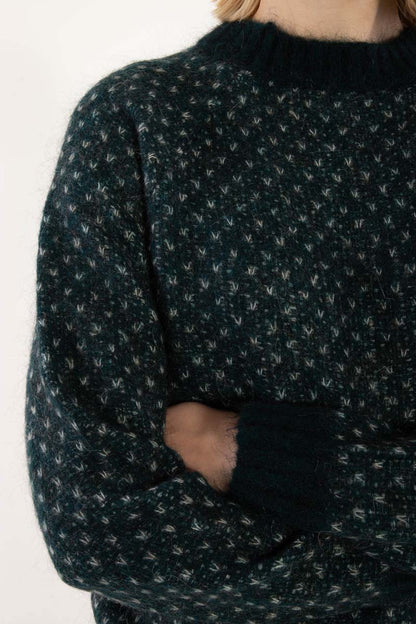Daneherbal Jaquard Sweater Dk Slate/Lt Blue Grey 