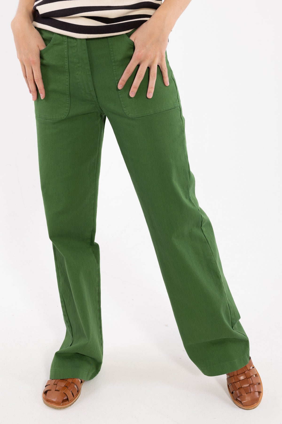 Danedaisy Stretch Canvas Pants Moss Green