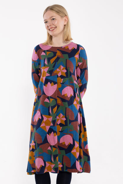 Danalberte LS Slub Dress Rose GEOFLEUR