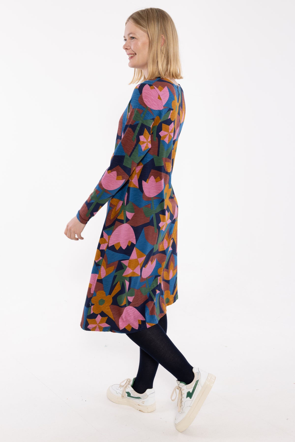 Danalberte LS Slub Dress Rose GEOFLEUR