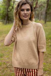 Danemarie Glitter Sweater Tee Nougat