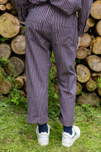 Danefunt Seersucker Pants Mauve/Dark Navy