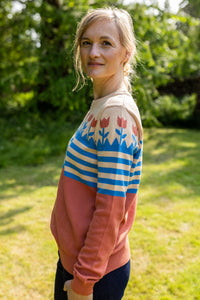 Danepearly Jaquard Cotton Sweater Aragon TULIP