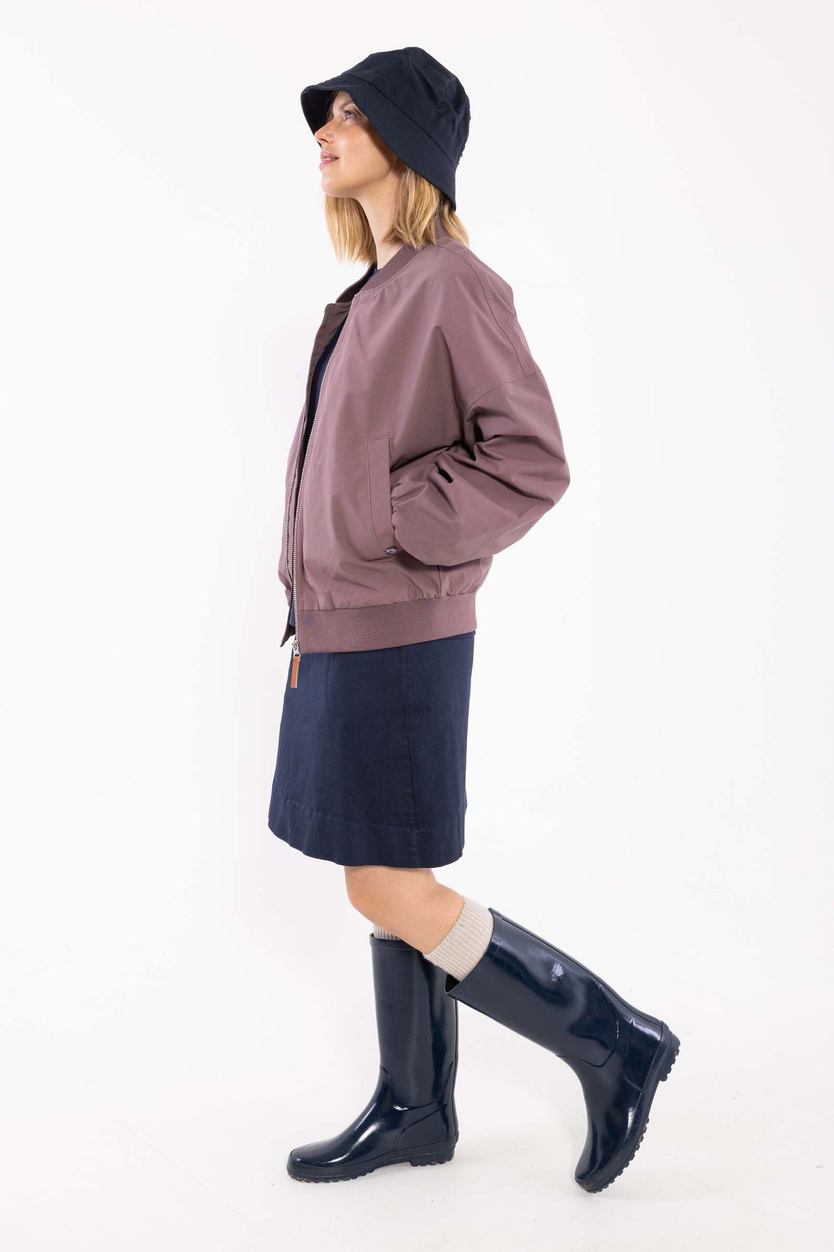 Fin kort overgangsjakke i mauve til kvinder