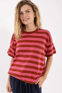 Danepopcorn Cotton Sweater Tee Soft Cherry/Chili