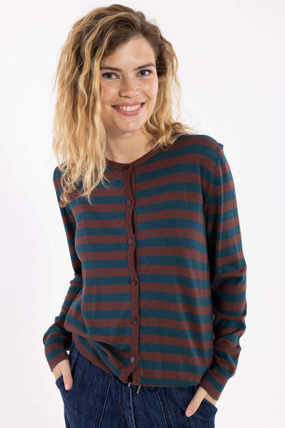 Danelunch Viscose Cardigan Dk Merlot/Dk Slate