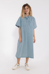 Danefolk Denim SS Dress Light Light Blue