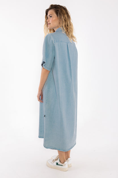 Danefolk Denim SS Dress Light Blue