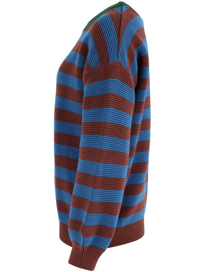 Danegold 3D Crotchet Cotton Sweater Dk Merlot/Ocean Blue