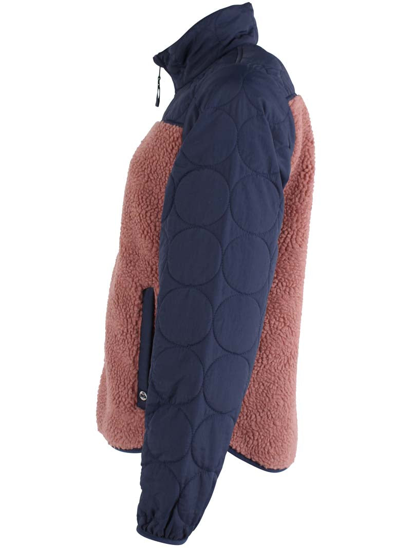 Navyblå og rosa zip-up i fleece og termo til damer