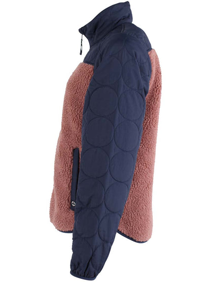 Navyblå og rosa zip-up i fleece og termo til damer