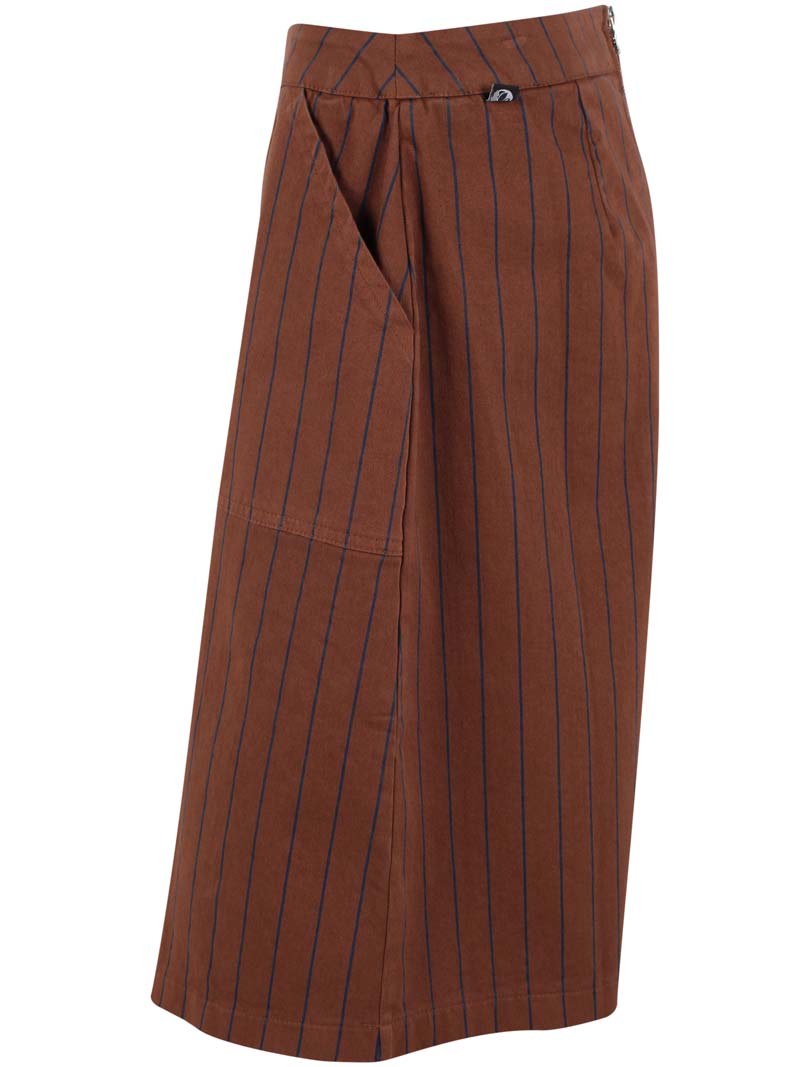 Danekage Stretch Canvas Skirt Brown/Dk Navy
