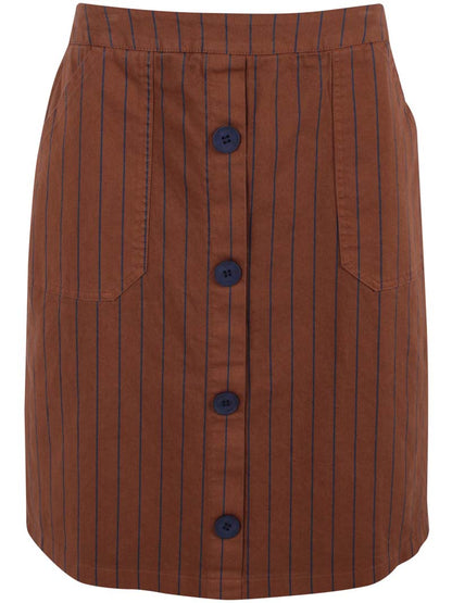 Danekage Stretch Canvas Skirt Brown/Dk Navy