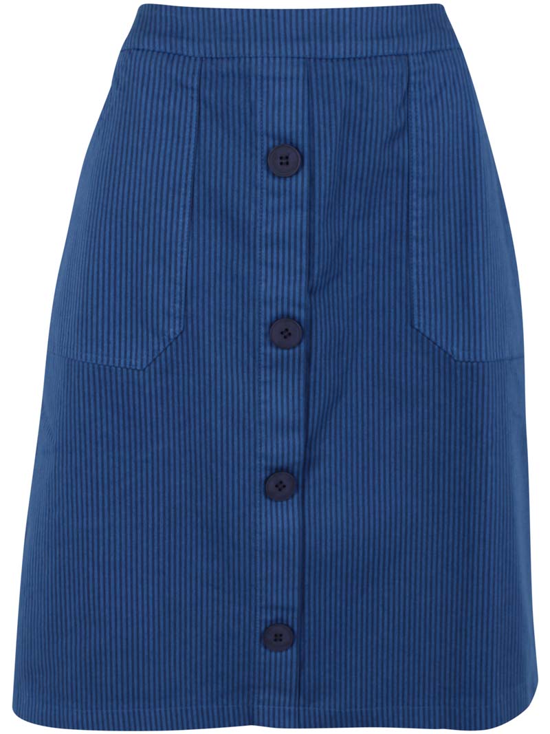 Danekage Stretch Canvas Skirt Warm Blue/Dk Navy