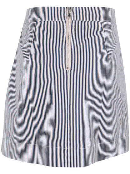 Danelondon Stretch Canvas Skirt Dk Navy/Chalk