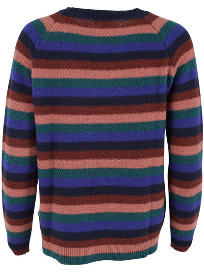 Lækker og varm stribet sweater i uldblanding til kvinder