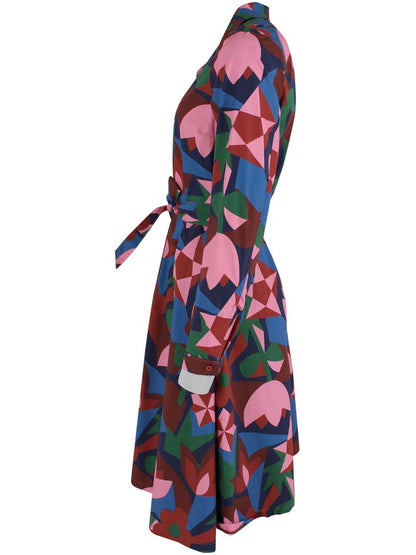 Daneribe Poplin Dress Ocean Blue GEOFLEUR