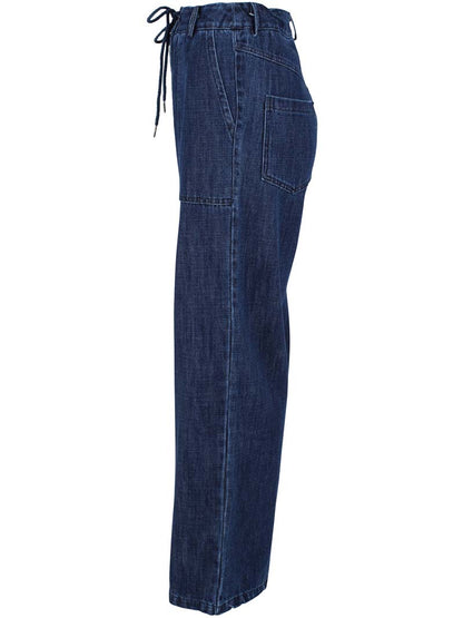 Lækre denimbukser med bindebånd i taljen til kvinder