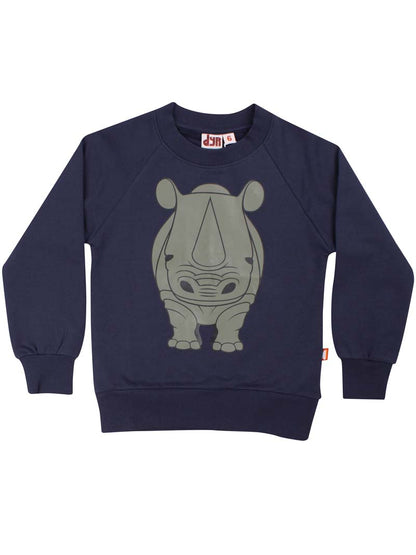 Skøn sweatshirt til børn med print af næsehorn