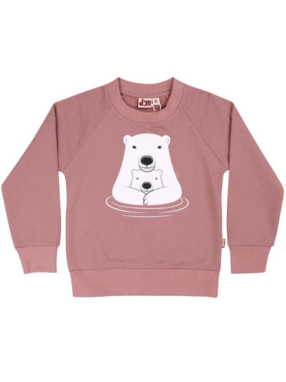 Skøn sweatshirt til børn med sødt print af isbjørnemor og unge