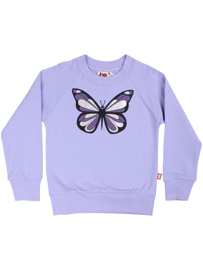Sød sweatshirt til børn med print af smuk sommerfugl