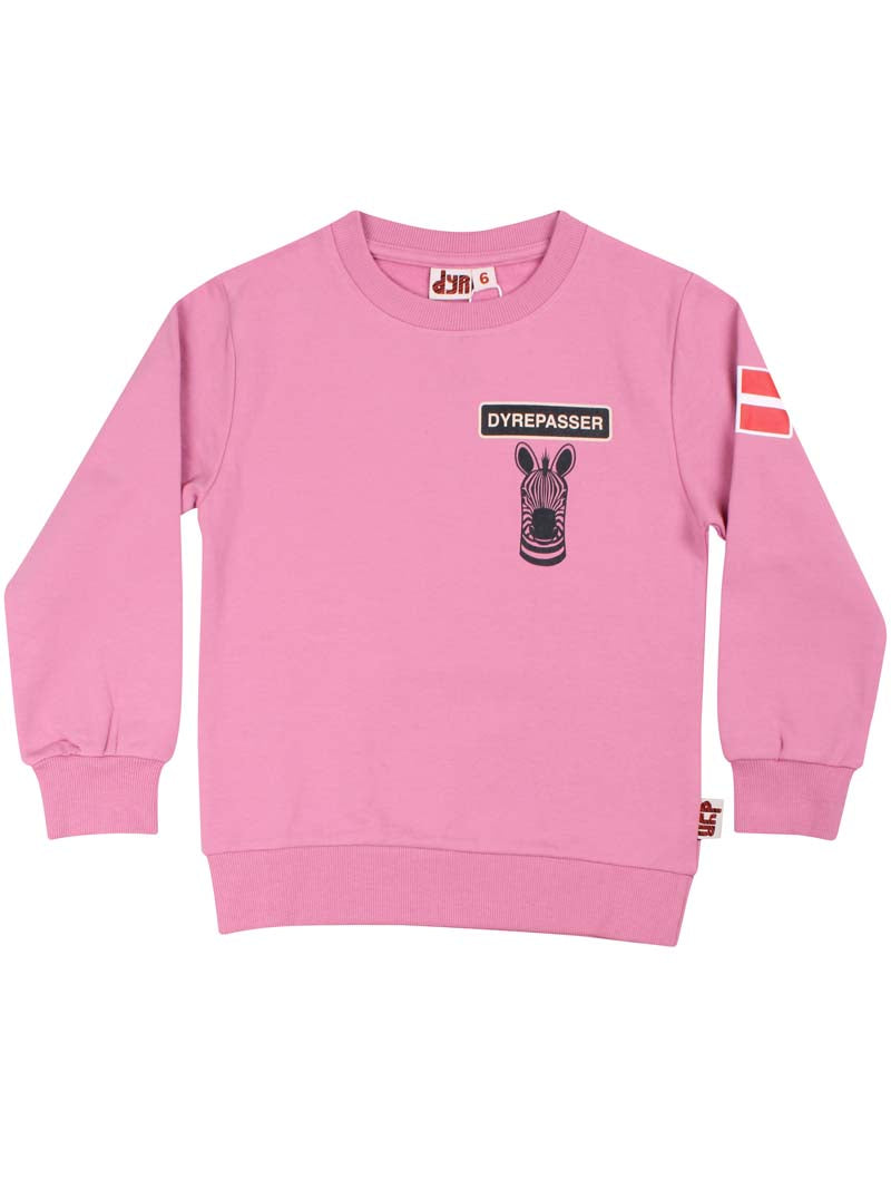 Sød dyrepasser sweatshirt til børn med print af zebra