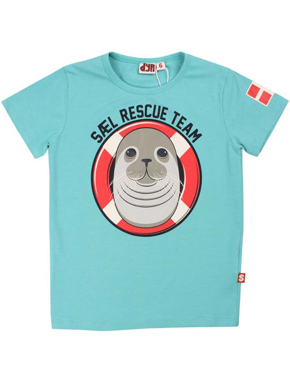 Sød t-shirt til børn med print af grå sæl