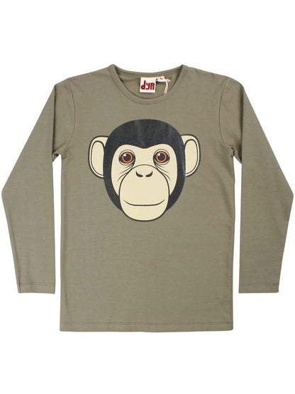 Lækker bluse til børn med print af chimpanse