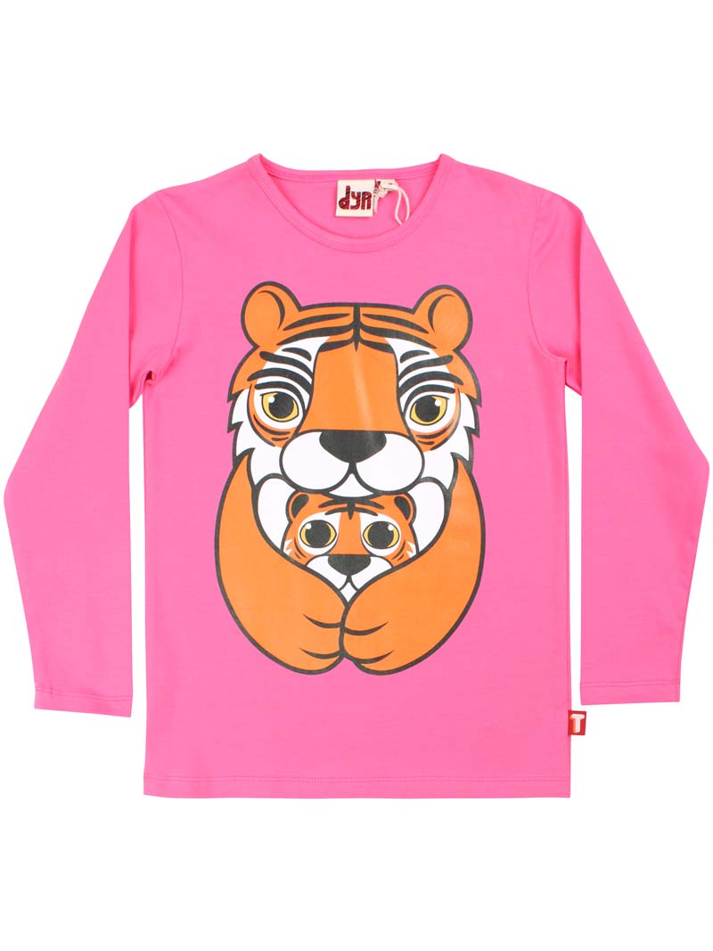 Lækker bluse til børn med print af tigermor og tigerunge