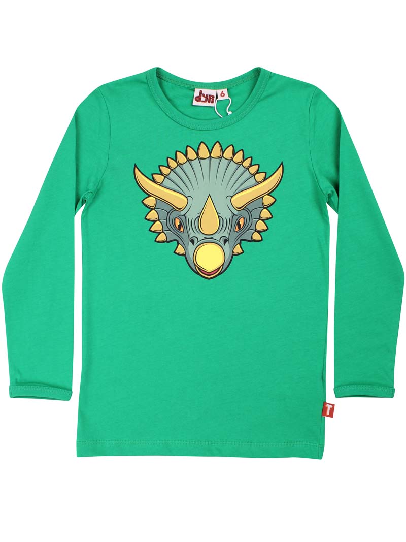 Sød bluse til børn med print af triceratops-dinosaur