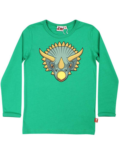 Sød bluse til børn med print af triceratops-dinosaur