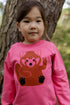 Skøn pink sweatshirt til børn med print af rød panda
